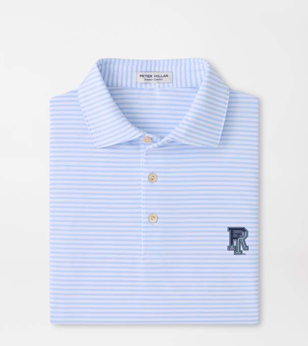 Rhode Island Tiebreaker Performance Jersey Stripe Polo in White