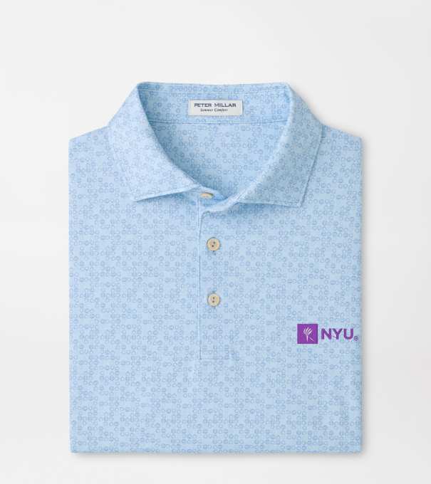 New York University Bases Loaded Performance Jersey Polo in PALE BLUE