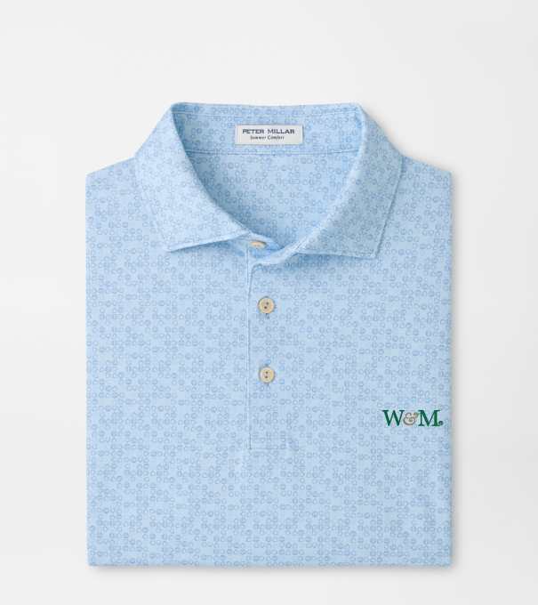 William & Mary Bases Loaded Performance Jersey Polo in PALE BLUE