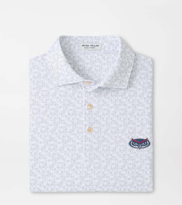 Florida Atlantic University Bases Loaded Performance Jersey Polo in White