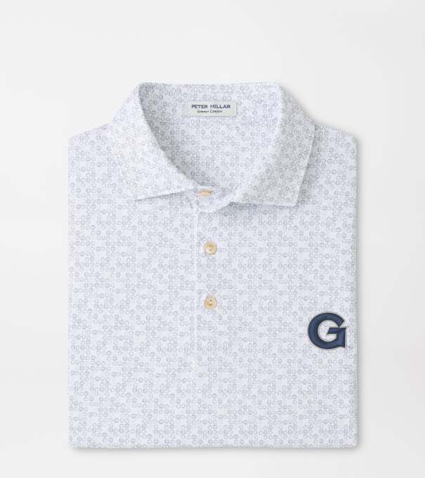 Georgetown Bases Loaded Performance Jersey Polo in White