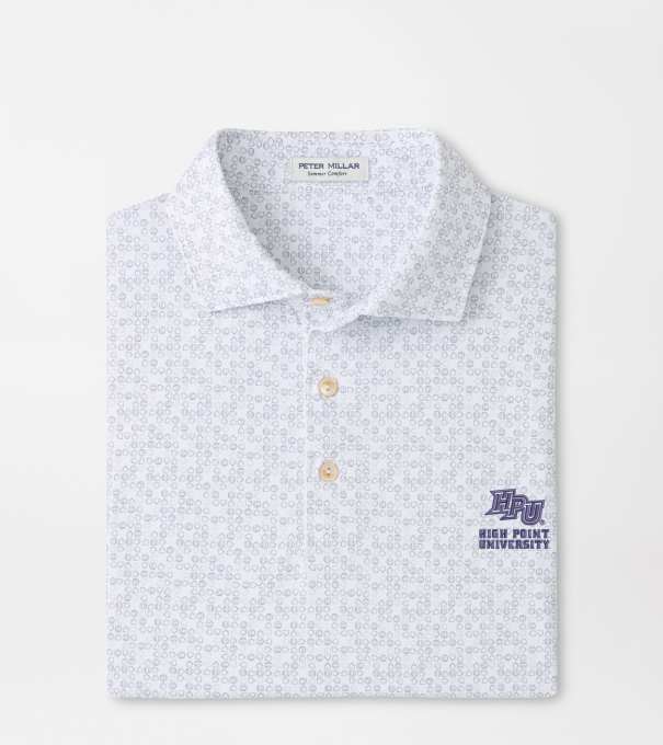 High Point University Bases Loaded Performance Jersey Polo in White