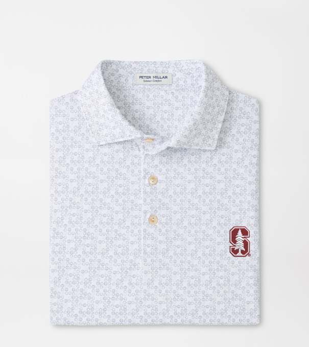 Stanford Bases Loaded Performance Jersey Polo in White
