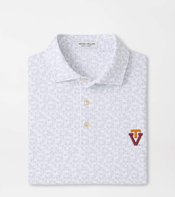 Virginia Tech Vault Bases Loaded Performance Jersey Polo in White