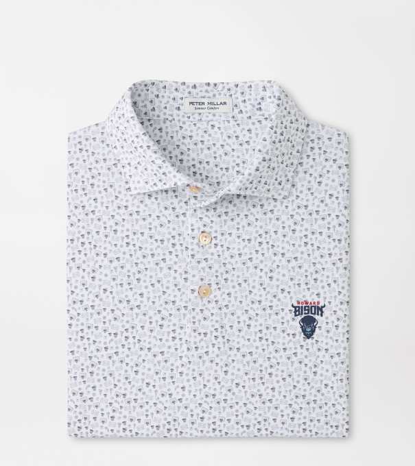 Howard University Buzzer Beater Performance Jersey Polo in White