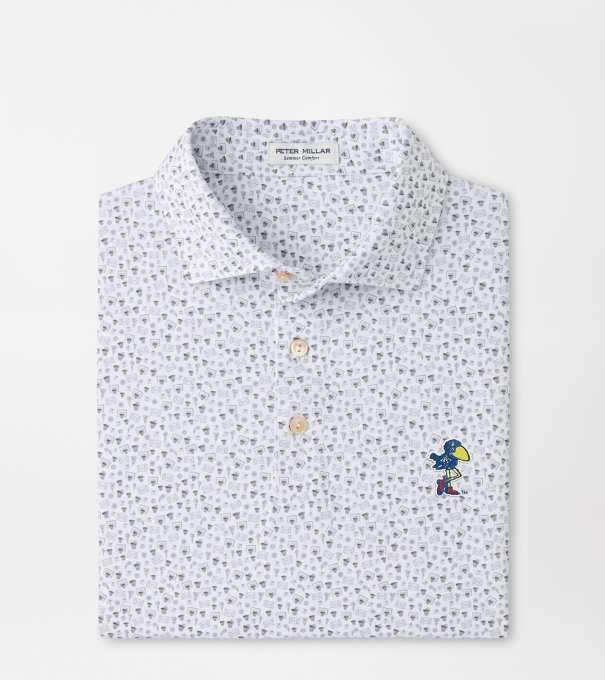 Kansas Vault Buzzer Beater Performance Jersey Polo in White