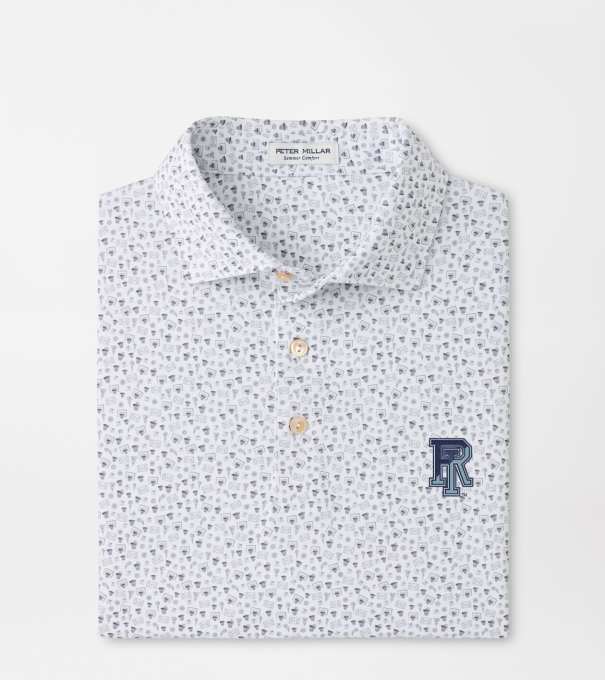 Rhode Island Buzzer Beater Performance Jersey Polo in White
