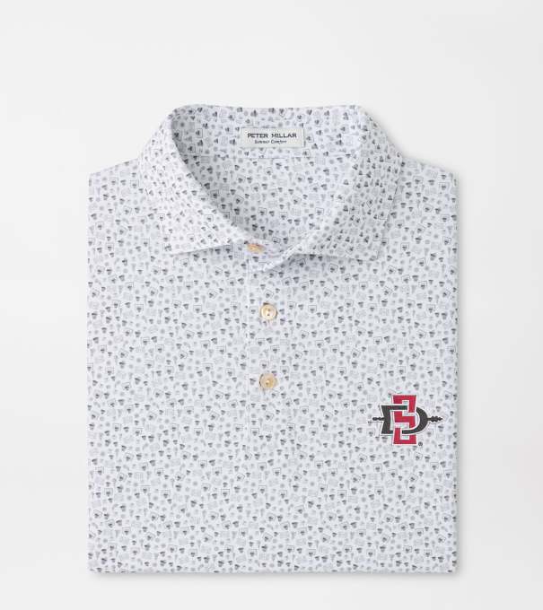 San Diego State Buzzer Beater Performance Jersey Polo in White