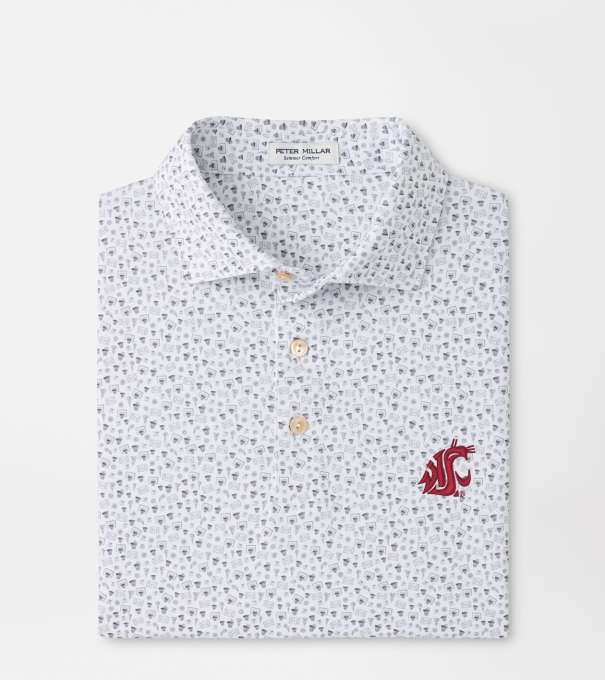 Washington State Buzzer Beater Performance Jersey Polo in White