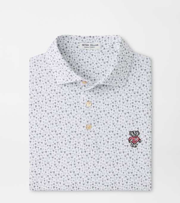 Wisconsin Badgers Buzzer Beater Performance Jersey Polo in White