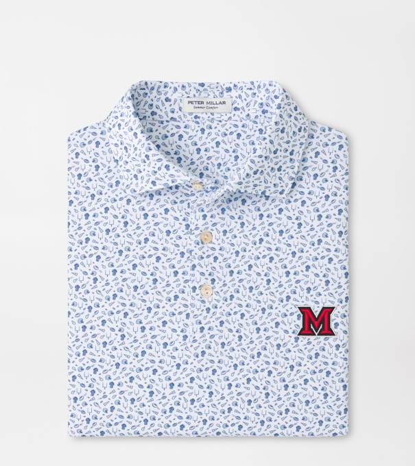 Miami of Ohio Kick Off Performance Jersey Polo in Blue Frost