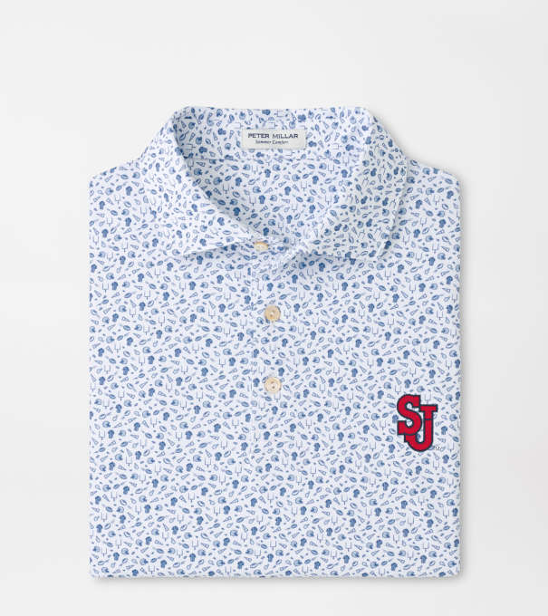 St. Johns University Kick Off Performance Jersey Polo in Blue Frost