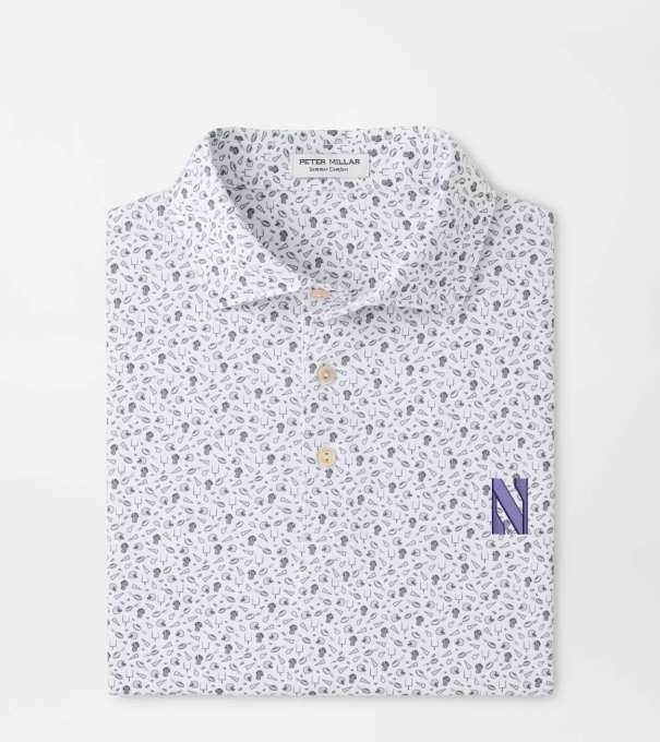 Northwestern Kick Off Performance Jersey Polo in Gale Grey