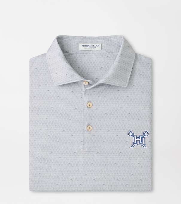 Hampton University On The Ball Performance Jersey Polo in British Grey