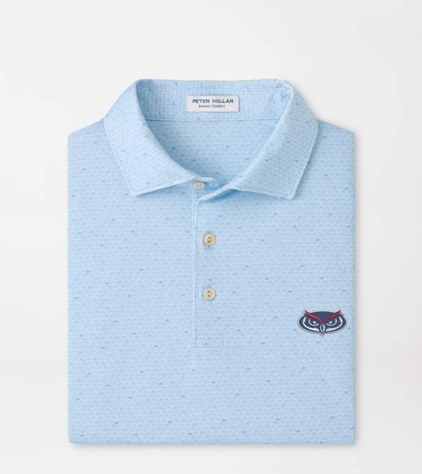 Florida Atlantic University On The Ball Performance Jersey Polo in PALE BLUE
