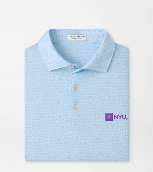 New York University On The Ball Performance Jersey Polo in PALE BLUE