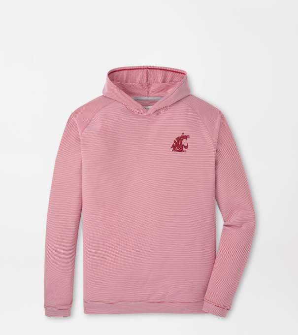 Washington State Pine Sugar Stripe Performance Hoodie in Crimson1