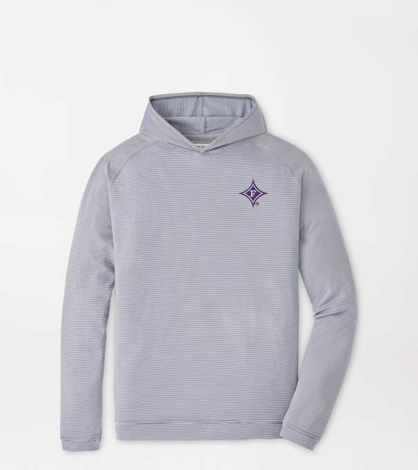 Furman Pine Sugar Stripe Performance Hoodie in Iron