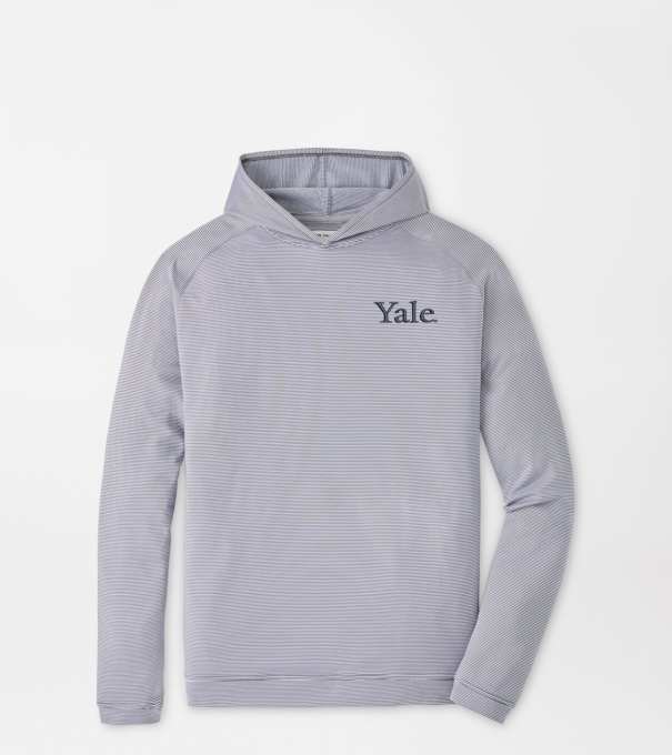 Yale Pine Sugar Stripe Performance Hoodie in Iron