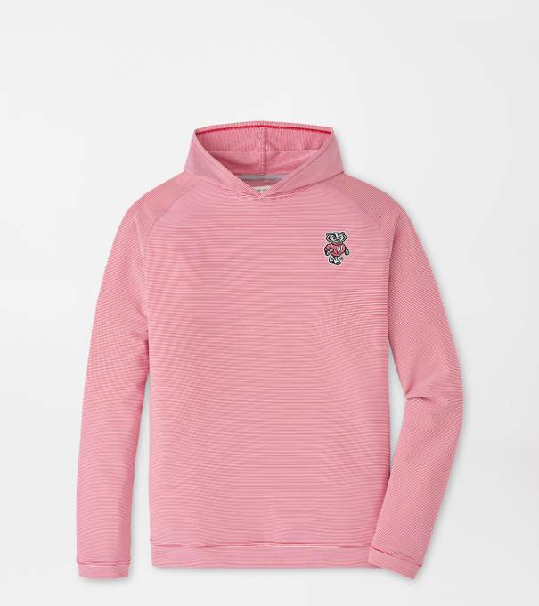 Wisconsin Badgers Pine Sugar Stripe Performance Hoodie in Red3