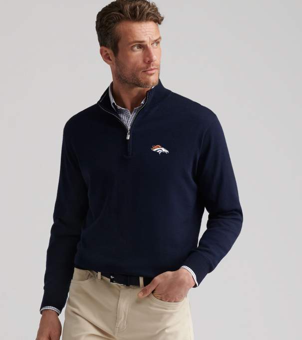 Denver Broncos Autumn Crest Quarter-Zip in Navy