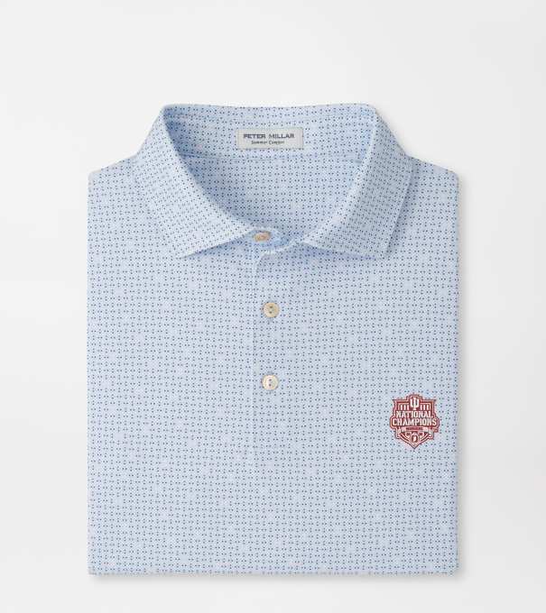 Indiana National Champions Ashgrove Performance Jersey Polo in Stream Blue