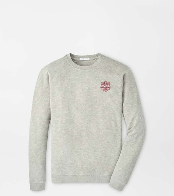 Indiana National Champions Crown Comfort Knit Crew in Light Grey