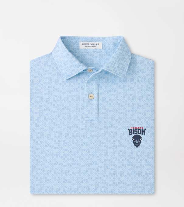Howard University Bases Loaded Youth Performance Jersey Polo in PALE BLUE