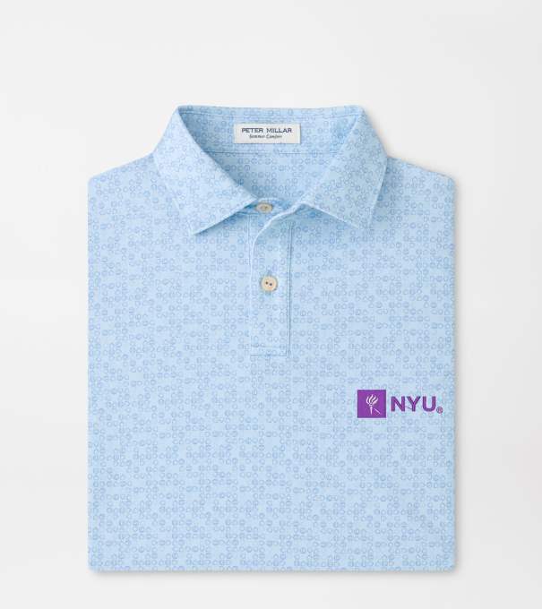 New York University Bases Loaded Youth Performance Jersey Polo in PALE BLUE