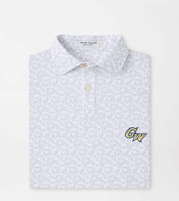 George Washington University Bases Loaded Youth Performance Jersey Polo in White
