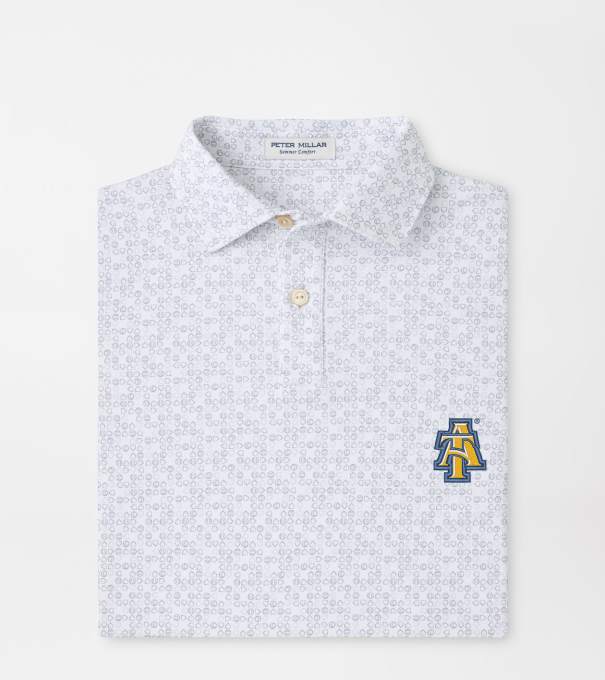 NC A&T Bases Loaded Youth Performance Jersey Polo in White
