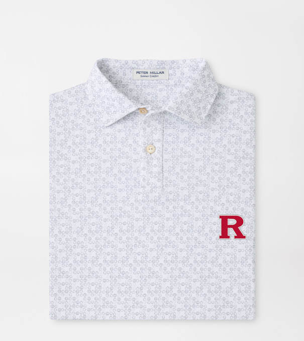 Rutgers Bases Loaded Youth Performance Jersey Polo in White