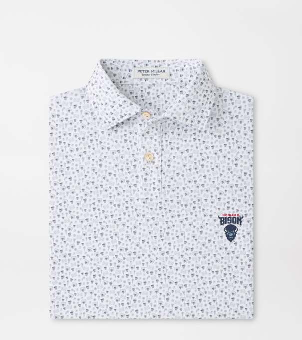 Howard University Buzzer Beater Youth Performance Jersey Polo in White