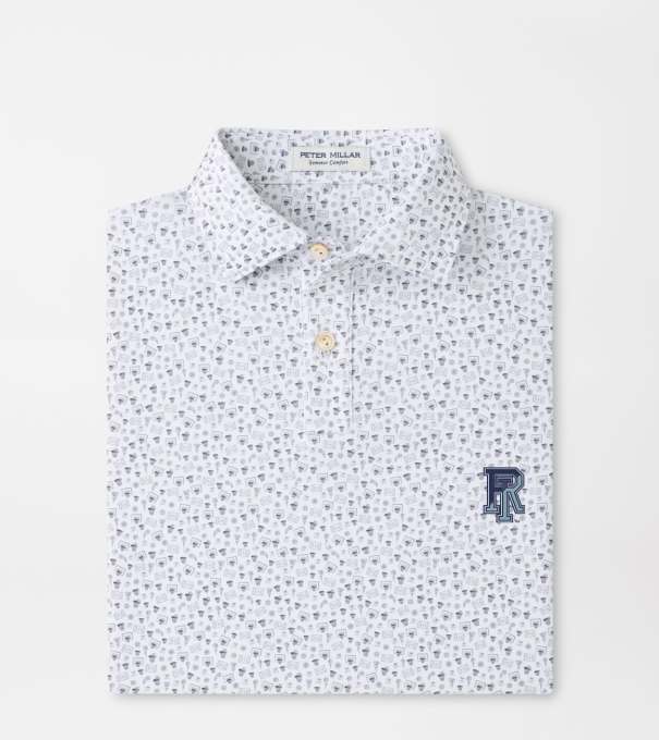 Rhode Island Buzzer Beater Youth Performance Jersey Polo in White