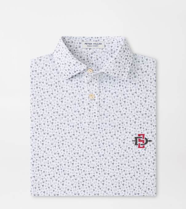 San Diego State Buzzer Beater Youth Performance Jersey Polo in White