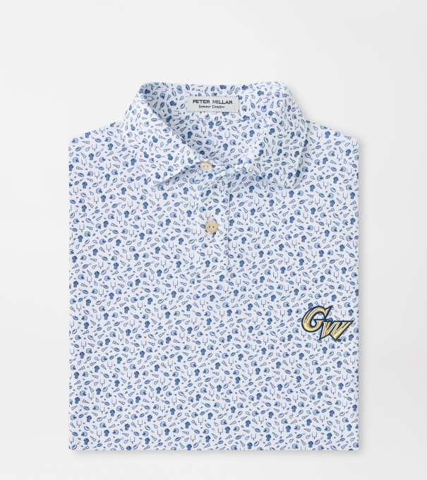 George Washington University Kick Off Youth Performance Jersey Polo in Blue Frost