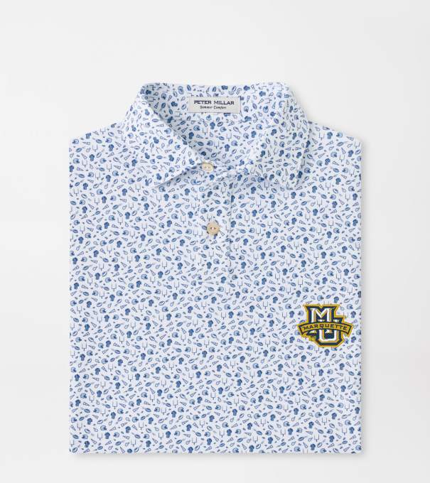 Marquette Kick Off Youth Performance Jersey Polo in Blue Frost