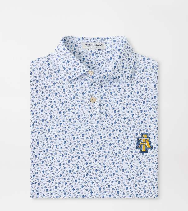 NC A&T Kick Off Youth Performance Jersey Polo in Blue Frost