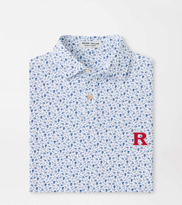 Rutgers Kick Off Youth Performance Jersey Polo in Blue Frost