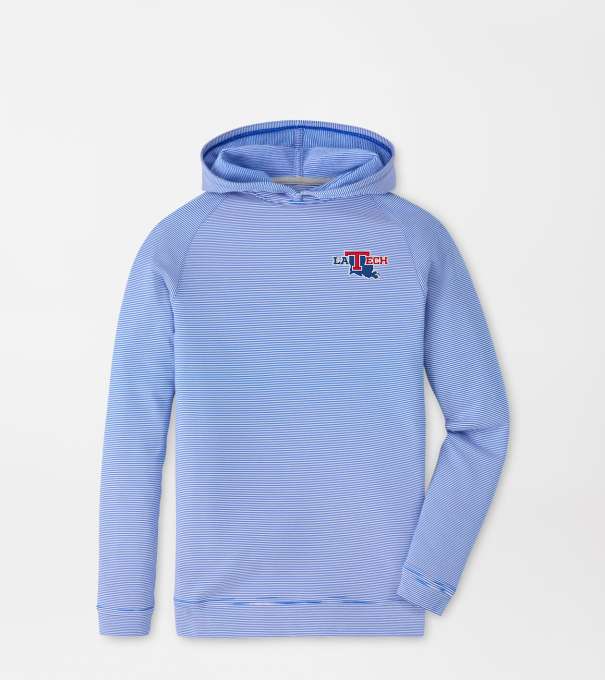 Louisiana Tech Pine Youth Sugar Stripe Performance Hoodie in Blue3