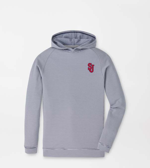 St. Johns University Pine Youth Sugar Stripe Performance Hoodie in Navy