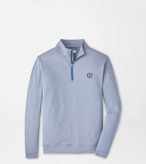 The Open Perth Sugar Stripe Performance Quarter-Zip in Windsor Blue