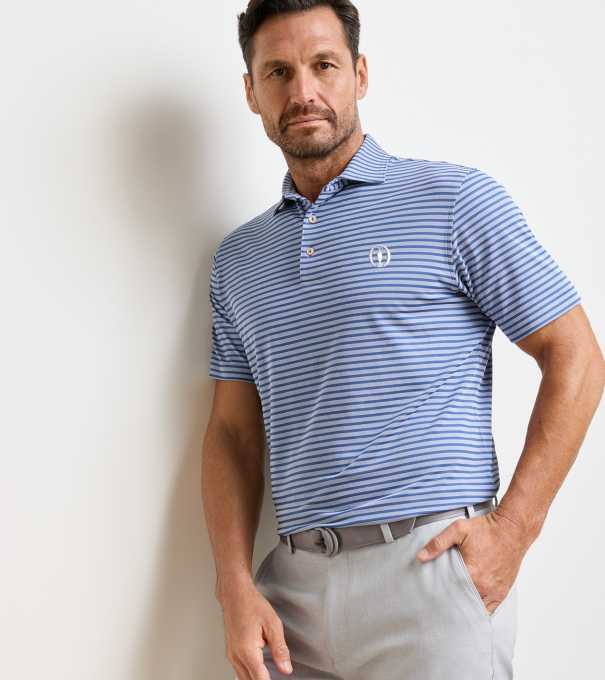 The Open Clark Performance Jersey Polo in Windsor Blue