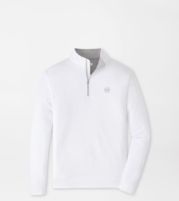 Crown Seal Logo Perth Performance Quarter-Zip in White