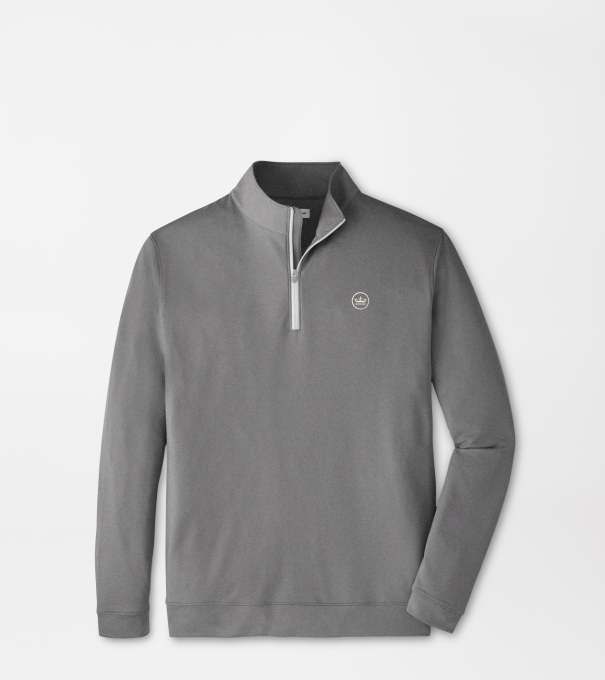 Crown Seal Logo Perth M&eacute;lange Performance Quarter-Zip in Smoke