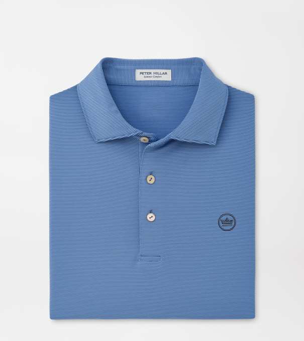 Crown Seal Logo Jubilee Performance Jersey Polo in BALI BLUE / ESTATE BLUE