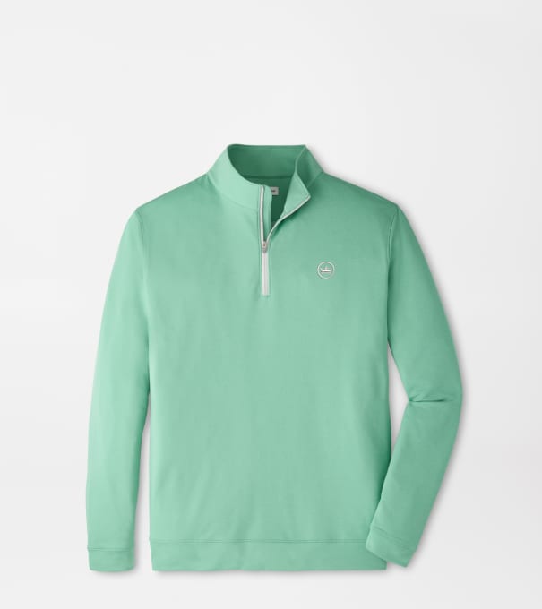 Crown Seal Logo Perth Melange Performance Quarter-Zip in FRESH MINT