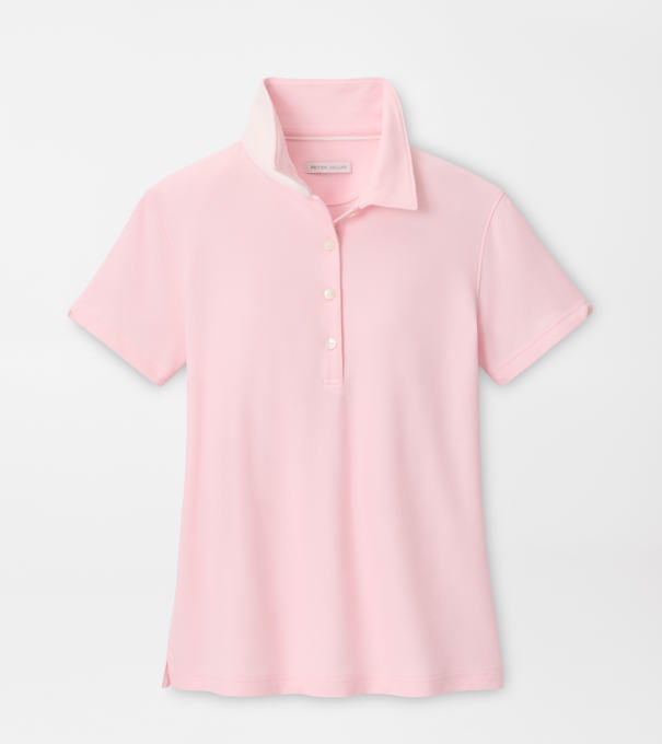 Coolspun Lite Cotton Piqu&eacute; Polo in PEARL PINK/SOFT WHITE