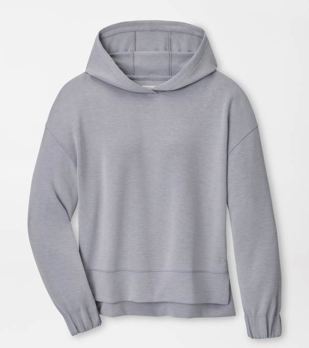 Flora Knit Melange Hoodie in Light Grey