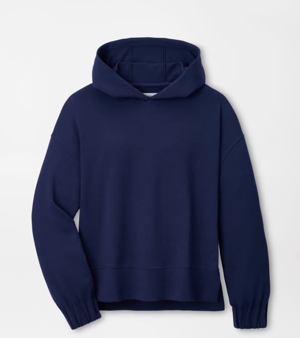 Flora Knit Hoodie in Navy